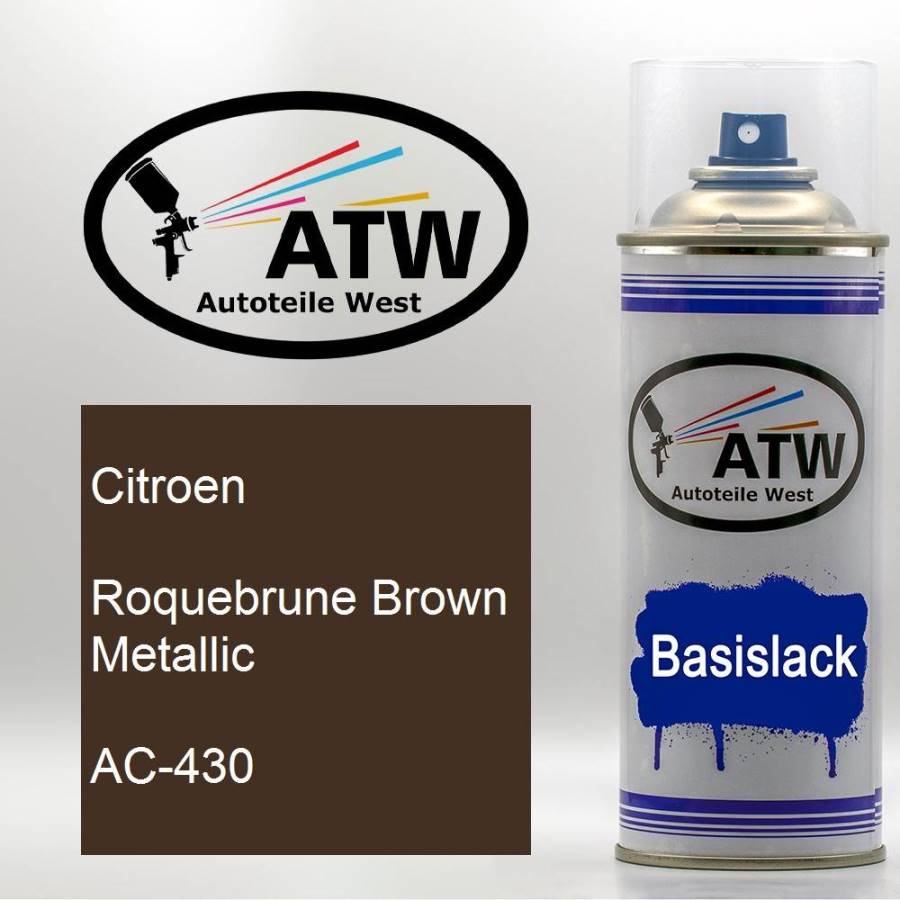Citroen, Roquebrune Brown Metallic, AC-430: 400ml Sprühdose, von ATW Autoteile West.